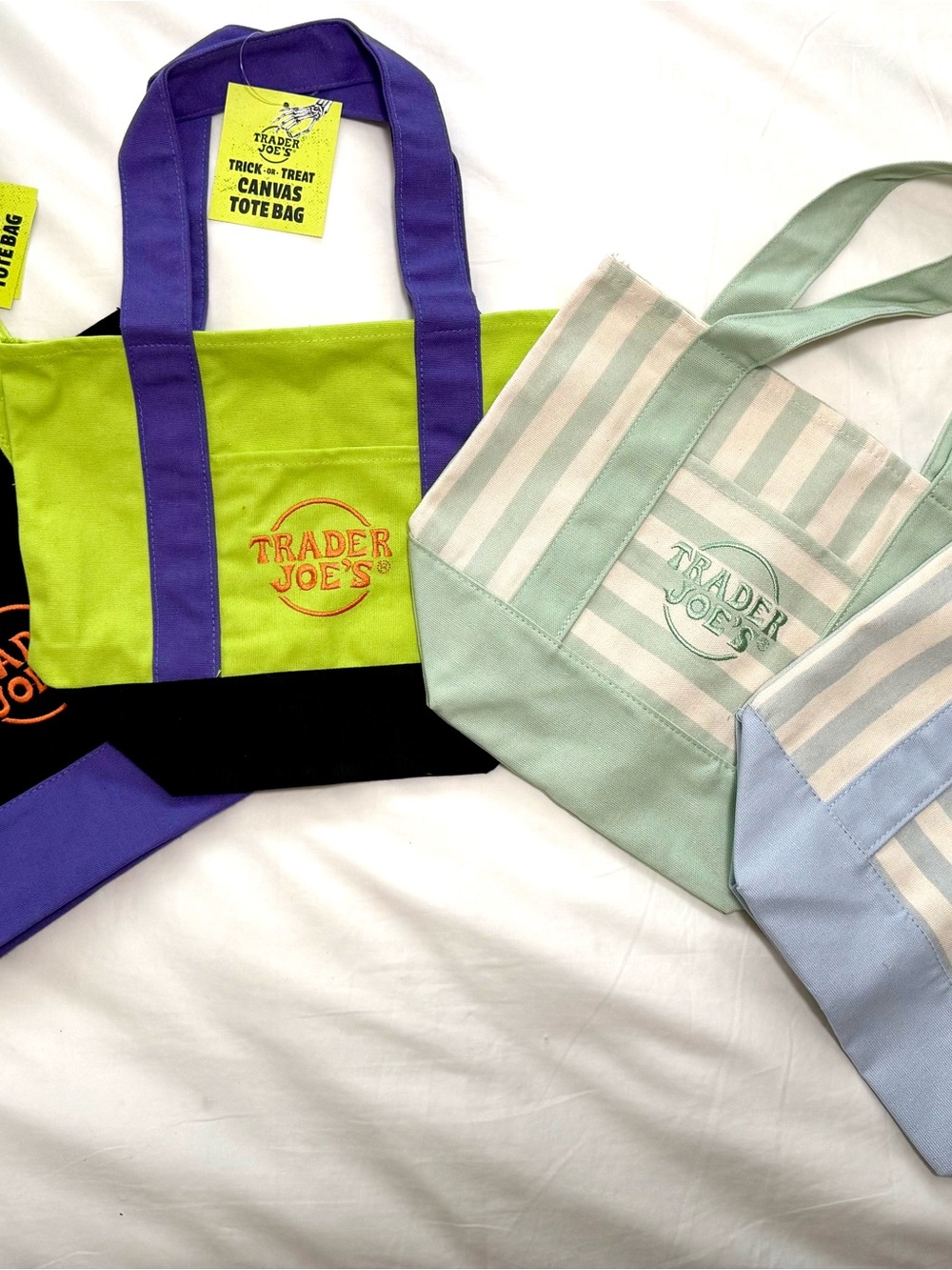 Trader Joe's Mini Tote Bags (4) - Reusable Market Tote